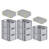 EUROBOX 8x Nextgen Economy Mit Auflagedeckel Grau/Gelb Griffe Offen 20 Liter - Gelb, Kunststoff (30/22/40cm) - PROREGAL
