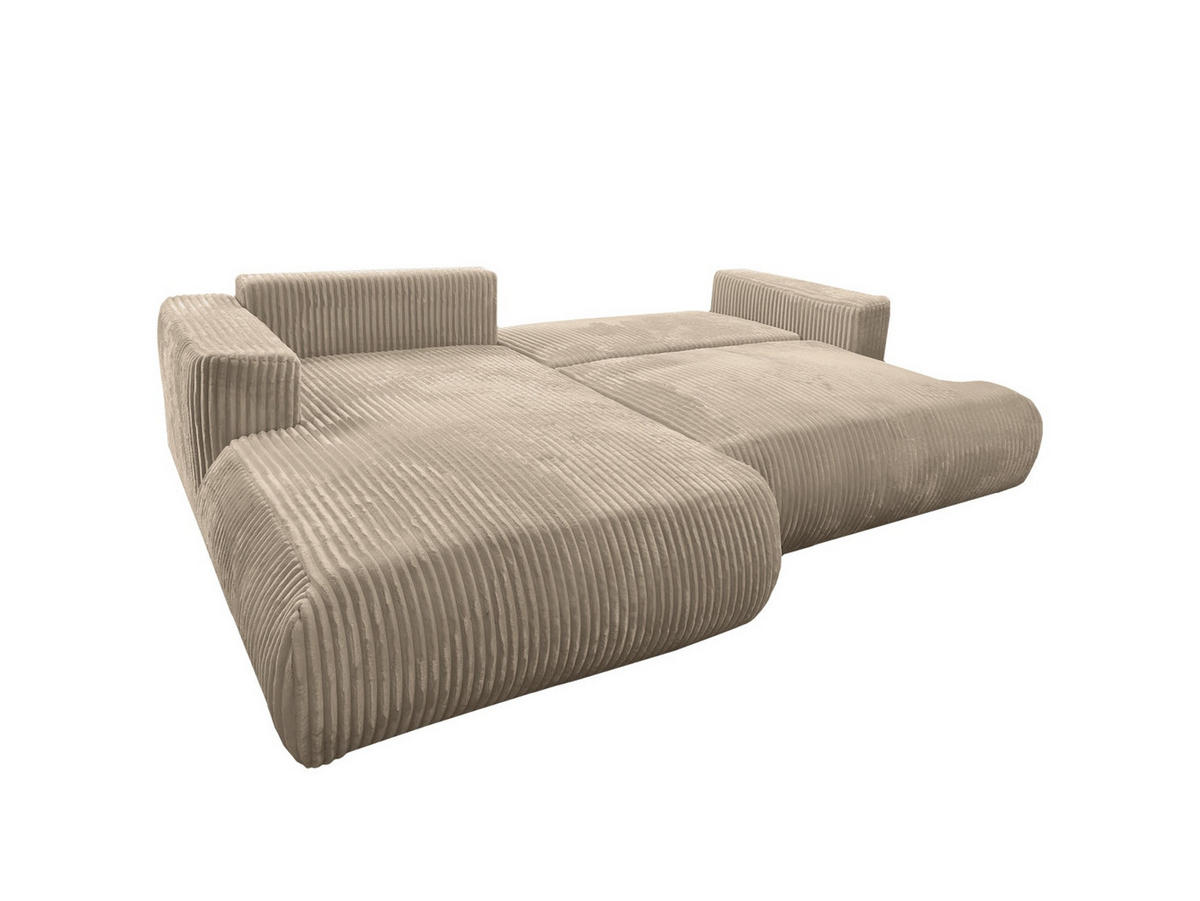 ECKSOFA Luna L links Beige aus Cord - Beige, Textil (271/195cm) - KS Home Concept