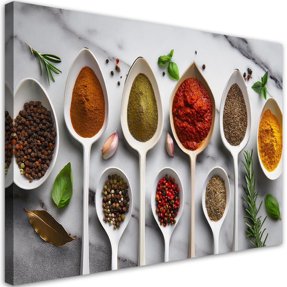 WANDBILD aromatische gewürze für die küche - Multicolor, Textil (60/40cm) - Feeby