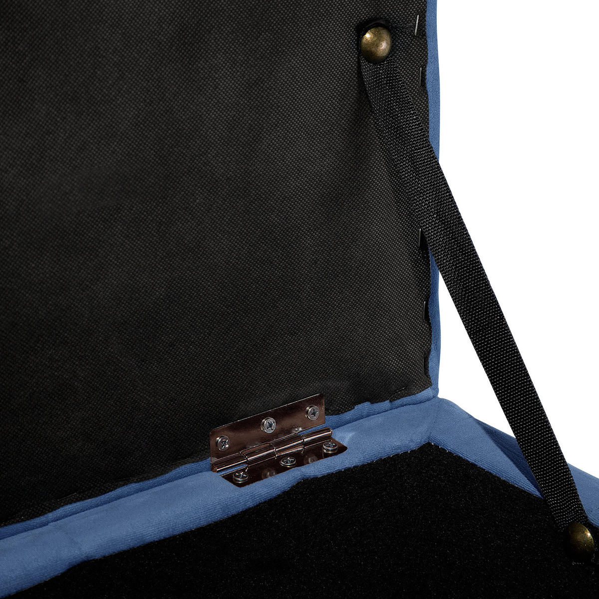 TRUHENBANK Michigan 42/72/40 cm - Blau, Textil (72/40/42cm) - Beliani
