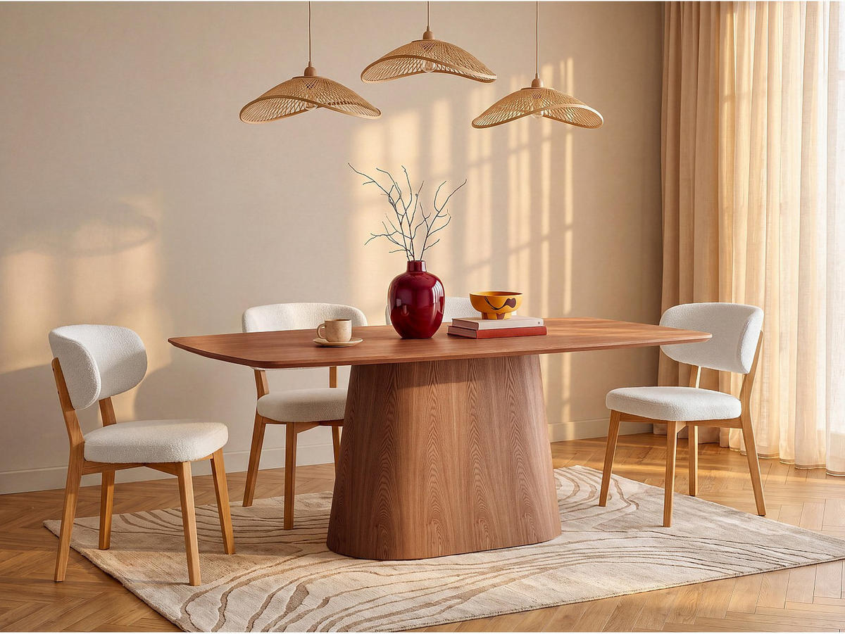 ESSTISCH - 8 Personen - holz - naturfarben dunkel Nirasaki - Naturfarben, Holz (100/200/76cm) - Vente-Unique