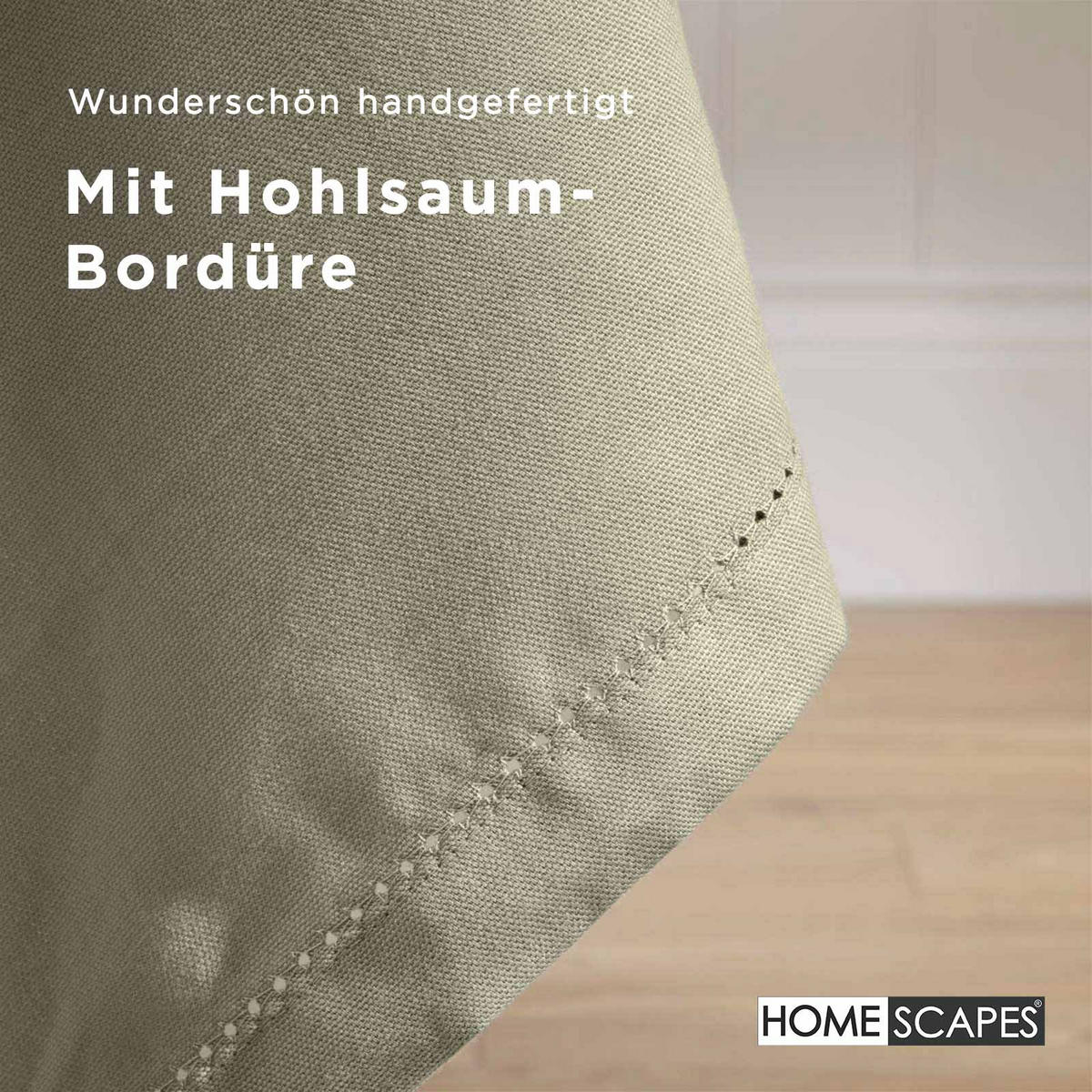 TISCHDECKE grau rund 178 cm, 100% Baumwolle - Grau, Textil (178/178cm) - Homescapes