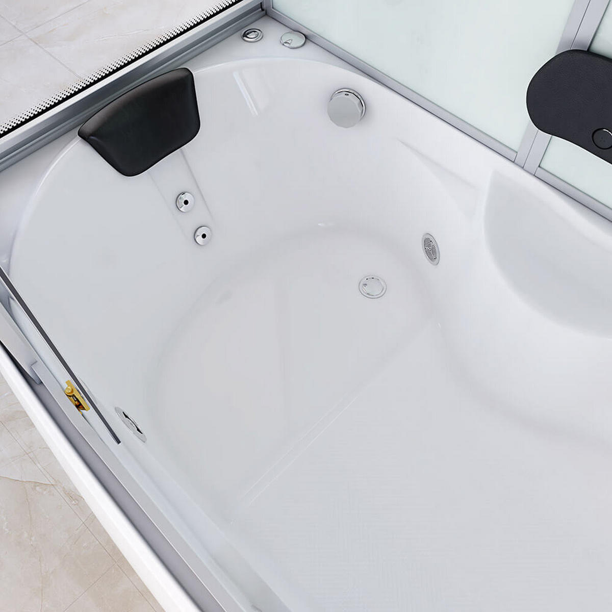 DAMPFDUSCHE DIAMOND - Weiß, 170 x 90 cm - Weiß, Glas (90cm) - Home Deluxe