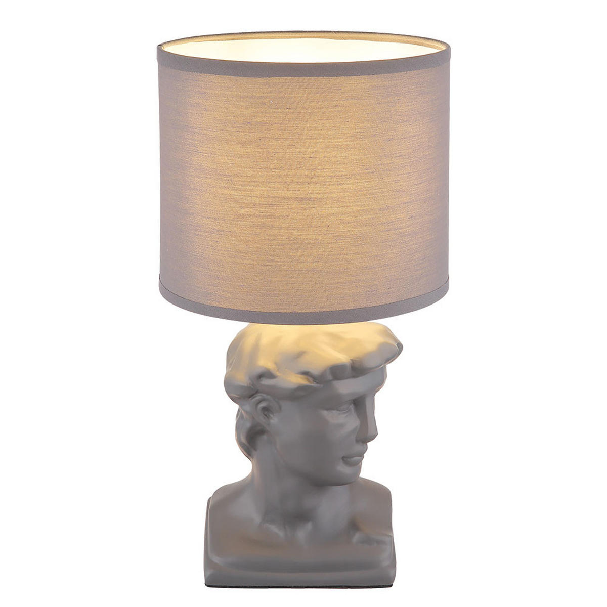 TISCHLEUCHTE Hermes Grau Textil - Grau, Textil (17.5/17.5/33cm) - Globo Lighting