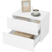 NACHTTISCH hängend, mit 2 Schublade, 40x30x30 cm, Weiß - Weiß, Holzwerkstoff (40/30/30cm) - Woltu
