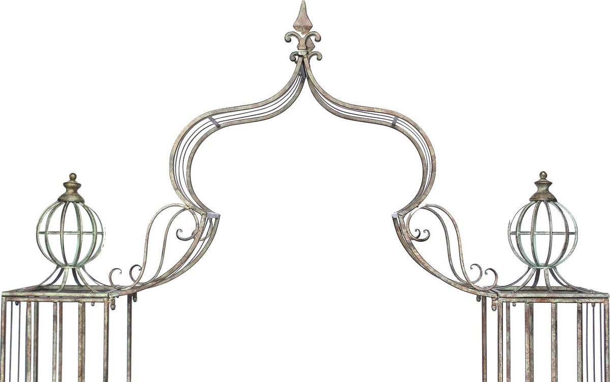 ROSENBOGEN mit Tor Metall Grün 275x170 cm - Braun, Metall (170/275/38cm) - DanDiBo