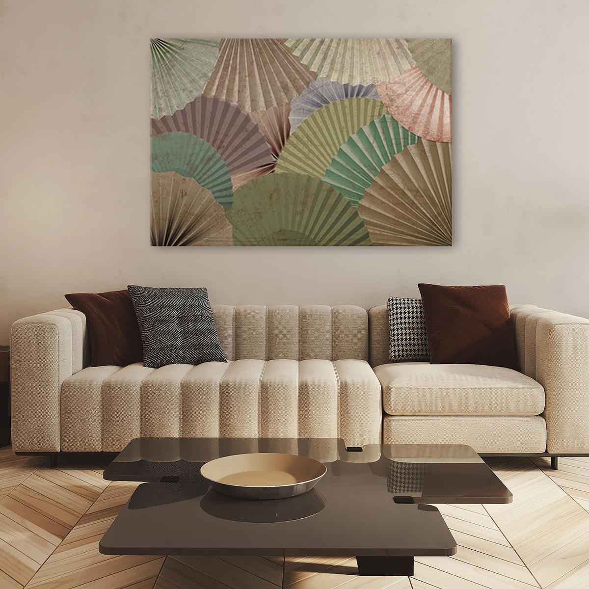 WANDBILD einfache fans - Braun, Textil (60/40cm) - Feeby