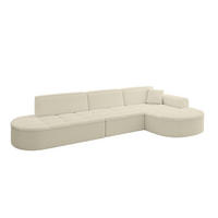 ECKSOFA Ottomane Rechts TARO-L2 - 328x171x79,5 cm Beige - Beige, Holzwerkstoff/Textil (328/171cm) - ALTDECOR