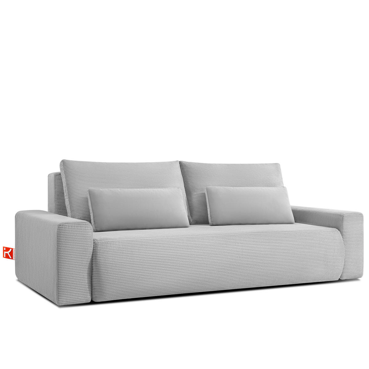 3-SITZER SCHLAFSOFA MOLLIS, Corduroy, Hellgrau - Hellgrau, Holz/Holzwerkstoff (250/93/108cm) - KONSIMO®