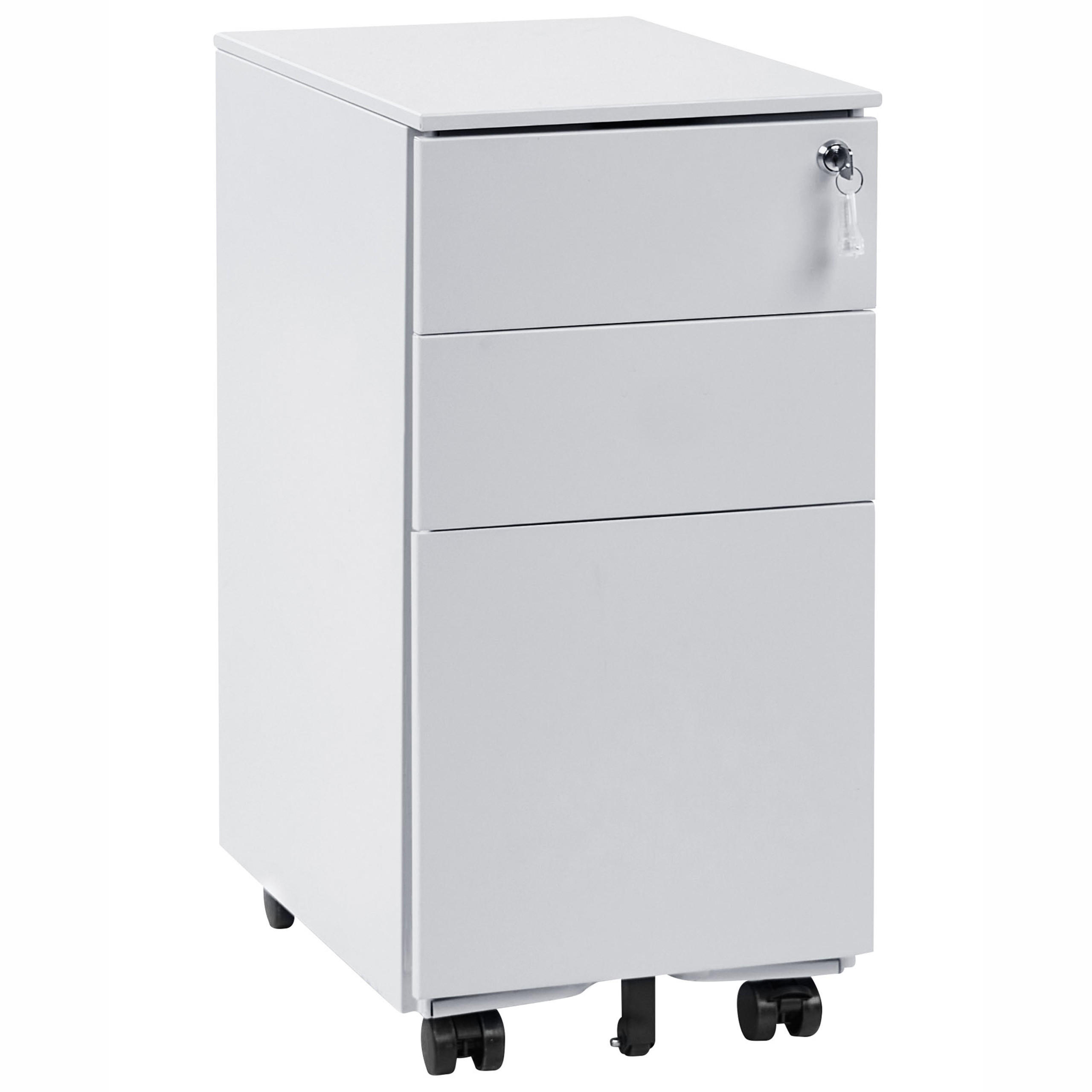 BÜROSCHRANK Metall Hellgrau Bolsena - Hellgrau/Grau, Metall (30/60/45cm) - Beliani