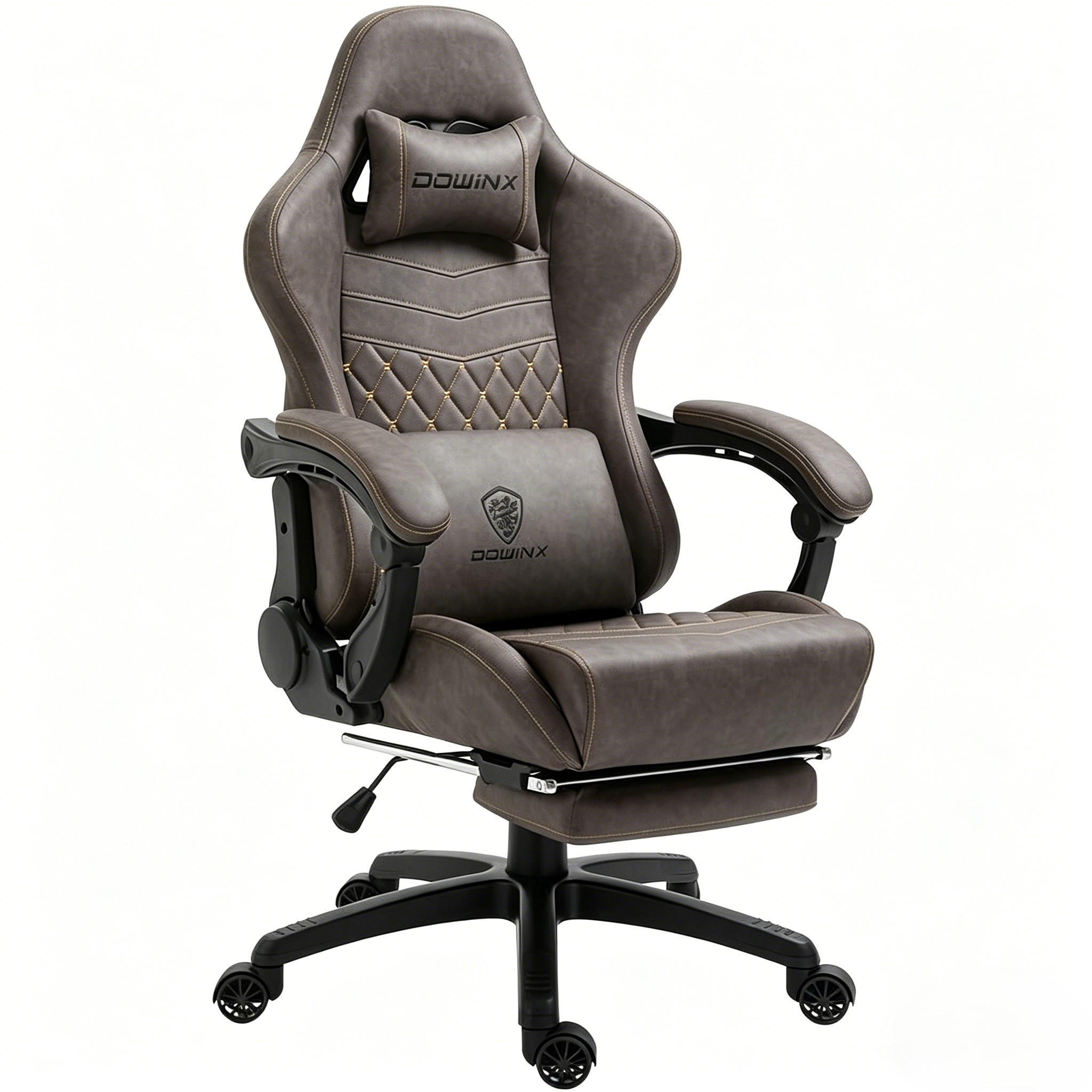 GAMING-STUHL Ergonomisch Verstellbarer 90°-170° Für Homeoffice/Gaming - Braun, Leder (60/115/60cm)