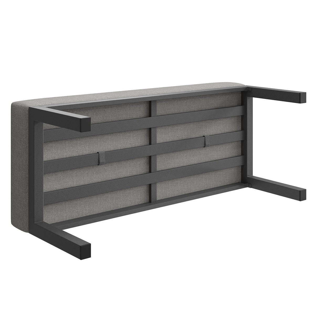 GARTENSET L-Form 8 Personen Grau Mit Holztisch & Sessel - Grau, Metall - FLIEKS