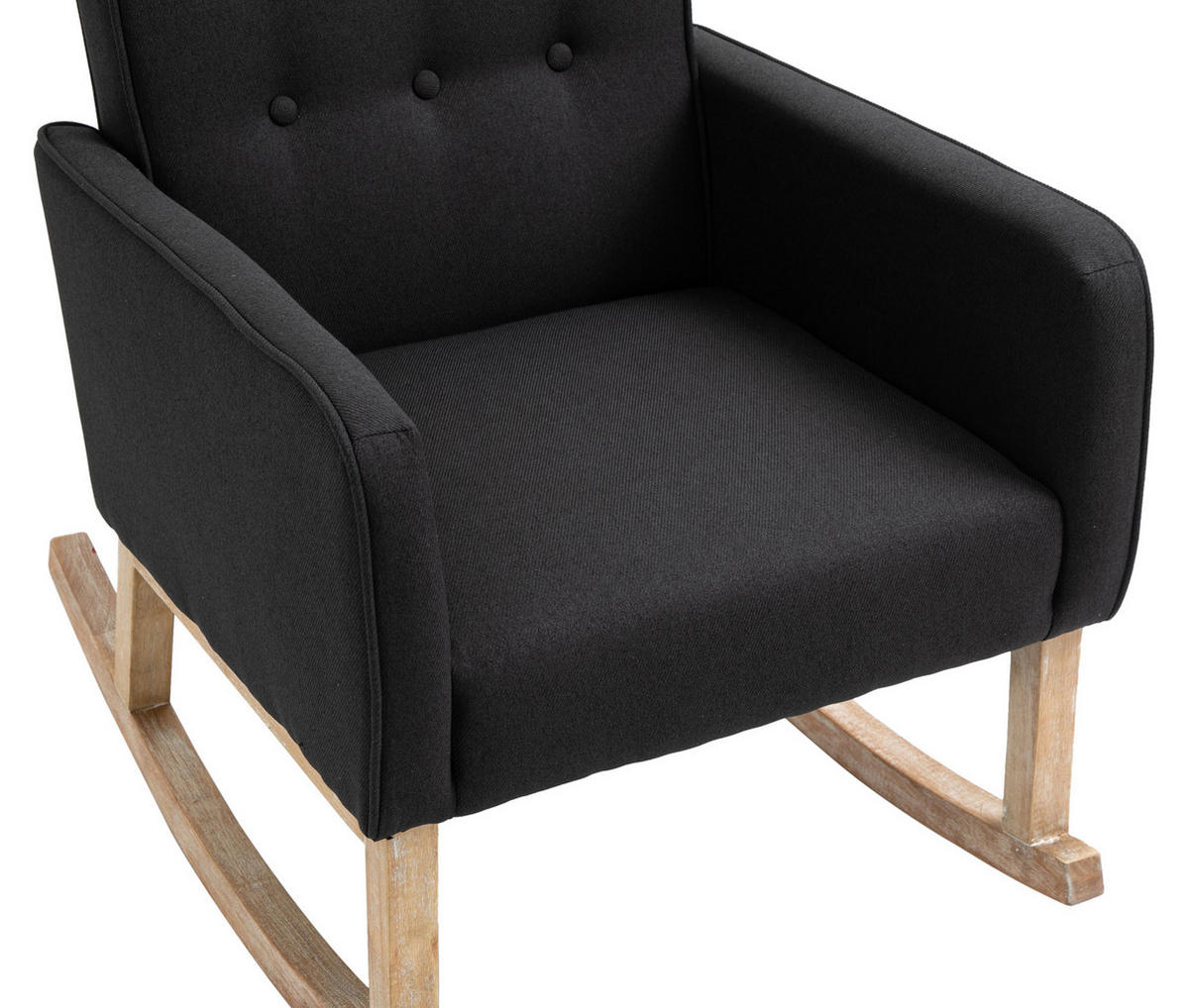 SCHAUKELSTUHL Stoff schwarz - Schwarz, Holz/Textil (63/90/77cm) - CLP