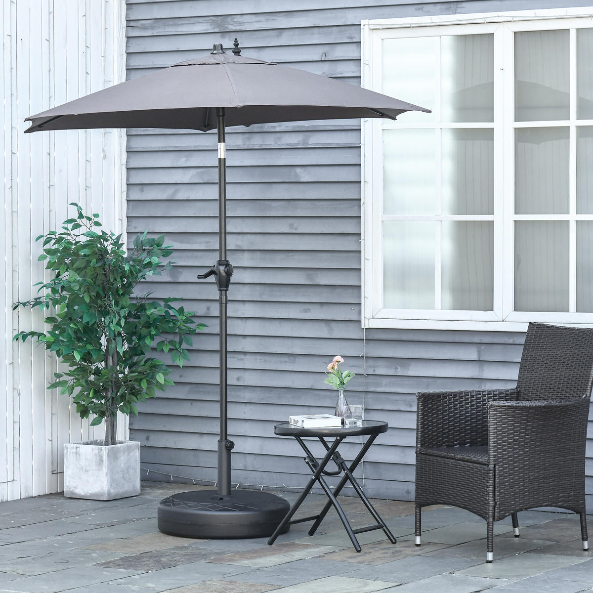 SONNENSCHIRMSTÄNDER Schwarz befüllbar 55/38 cm - Schwarz, Metall (55/55cm) - PANGIVO