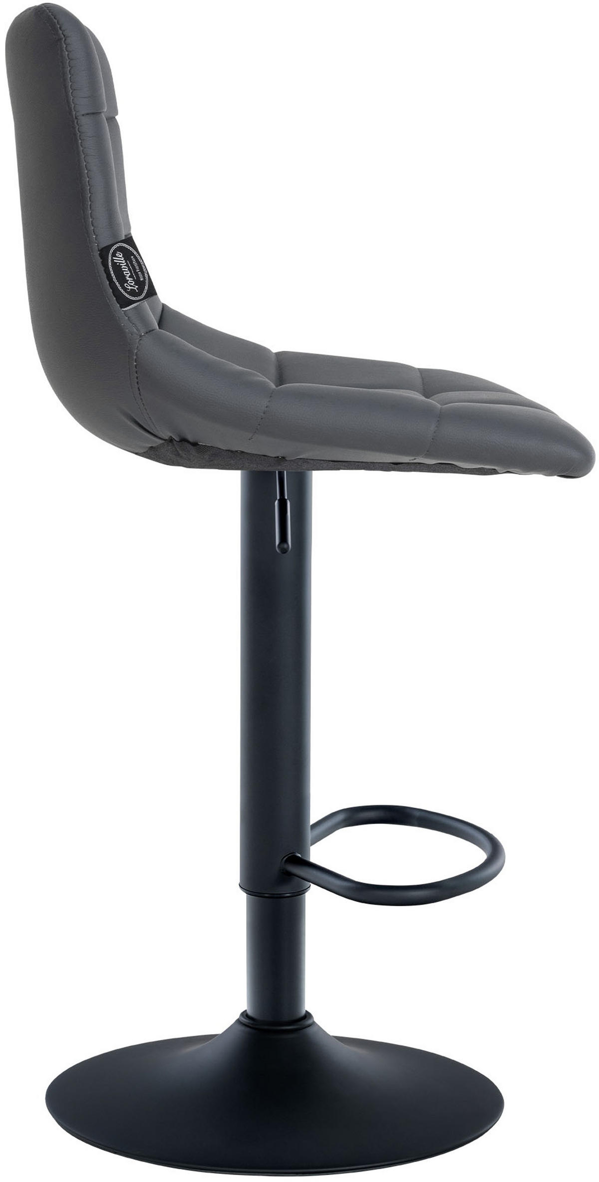 BARHOCKER 2er Set James Kunstleder schwarz grau - Schwarz/Grau, Kunststoff/Metall (43/108.5/46.5cm) - TPFLiving