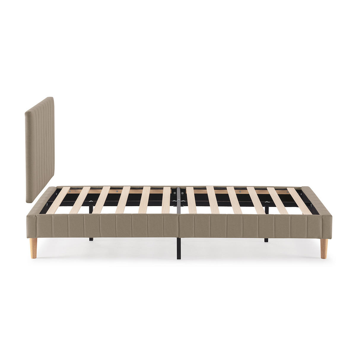 POLSTERBETT + kopfteil 90x190 cm Eris, Beige - Beige, Textil (192/92/90cm) - VS Venta-stock