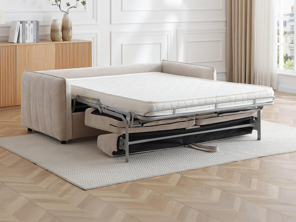 SCHLAFSOFA - 3 Personen - Stoff - Beige - - Beige, Textil (192/82/103cm) - Vente-Unique