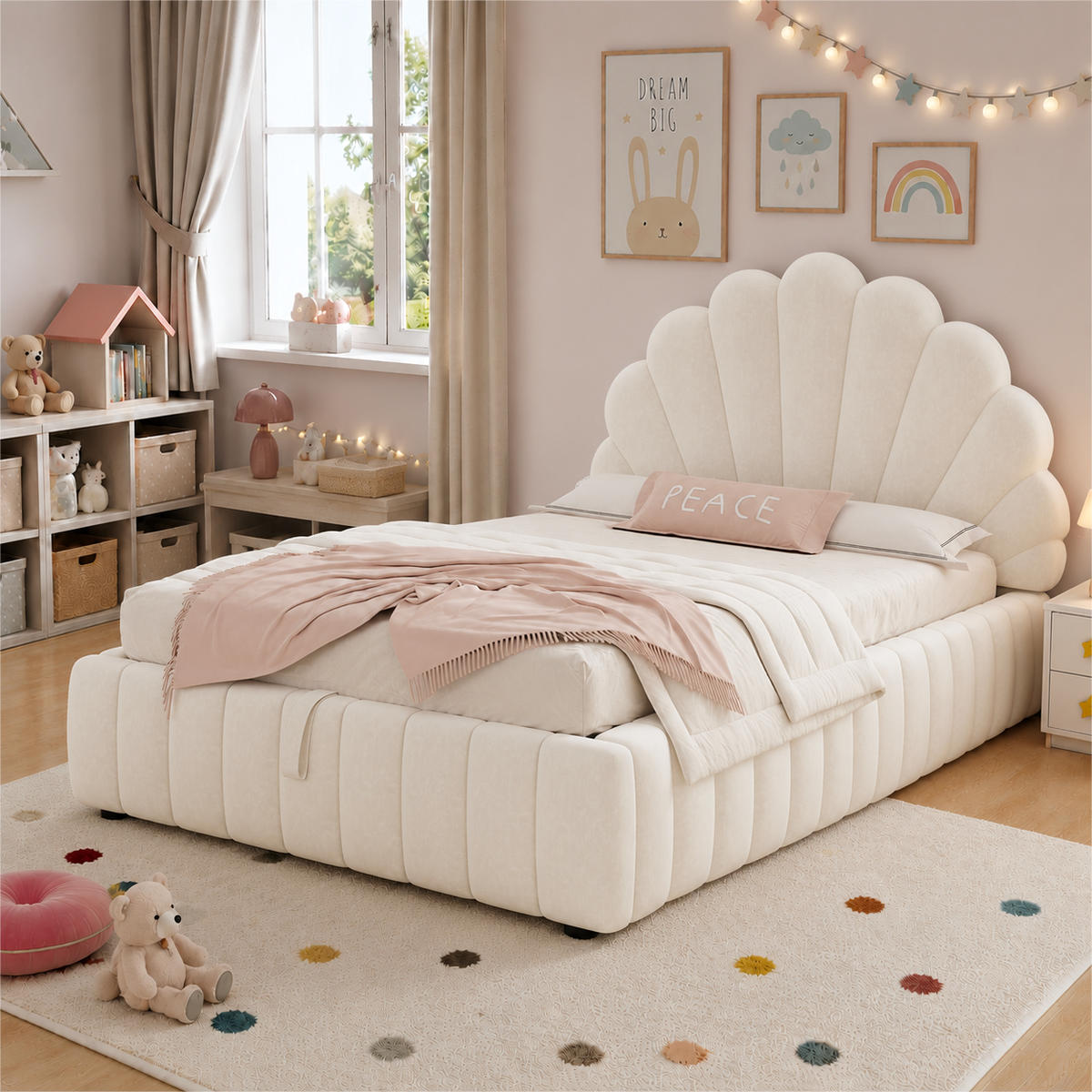 POLSTERBETT 90x200 cm Beige Samt mit Stauraum - Beige, Textil (90/200cm) - FLIEKS