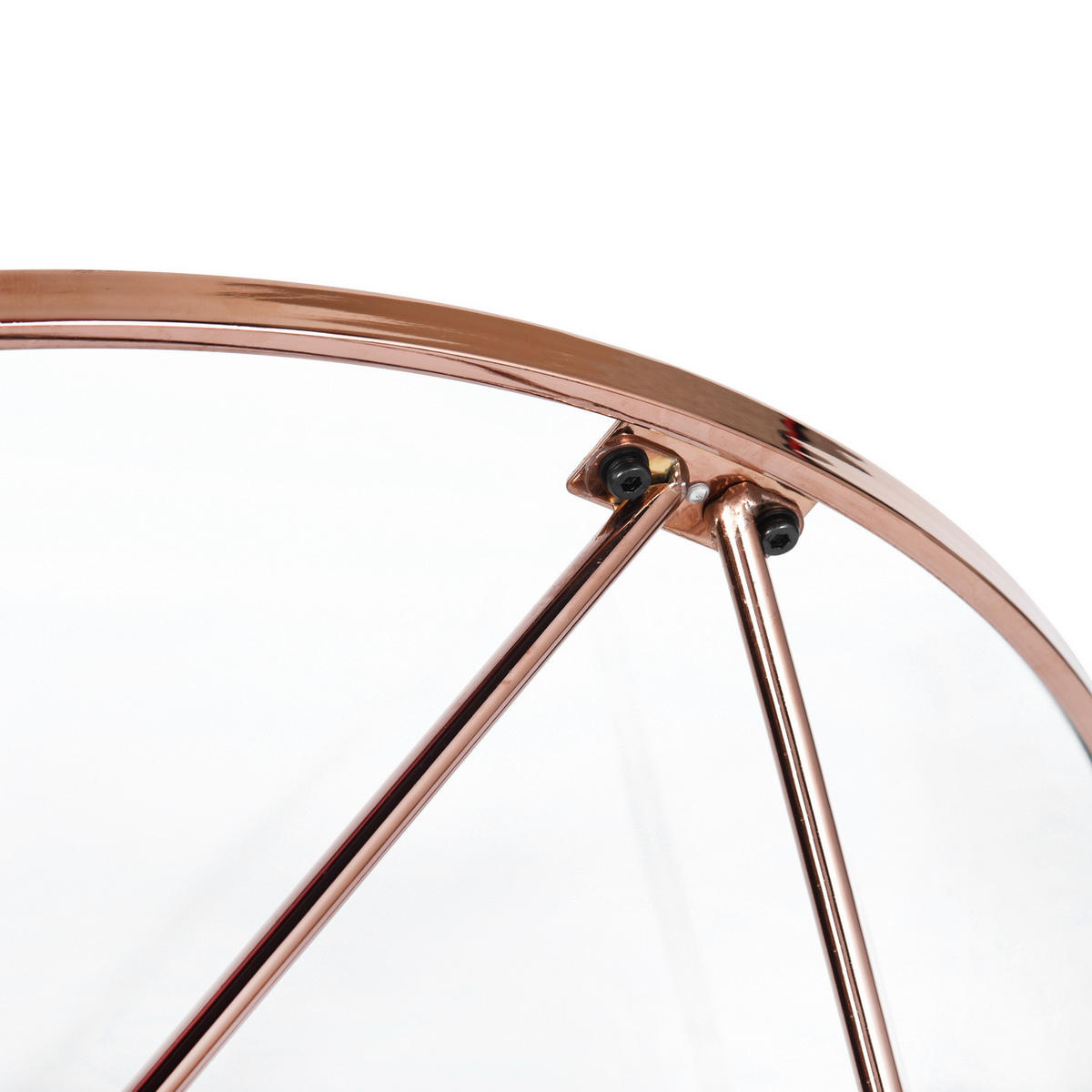 BEISTELLTISCH rundes Glas Roségold - Transparent/Roségold, Glas/Metall (45/45/50cm) - Urban Meuble