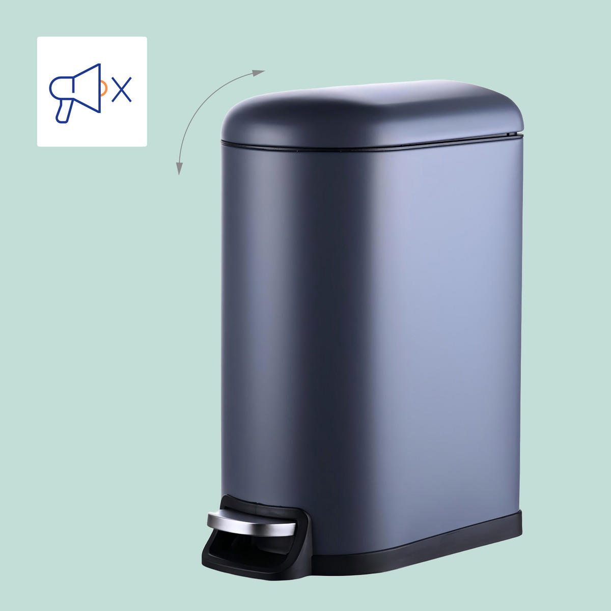 MÜLLEIMER - Grau, Kunststoff/Metall (18.5/39/39cm) - Relaxdays