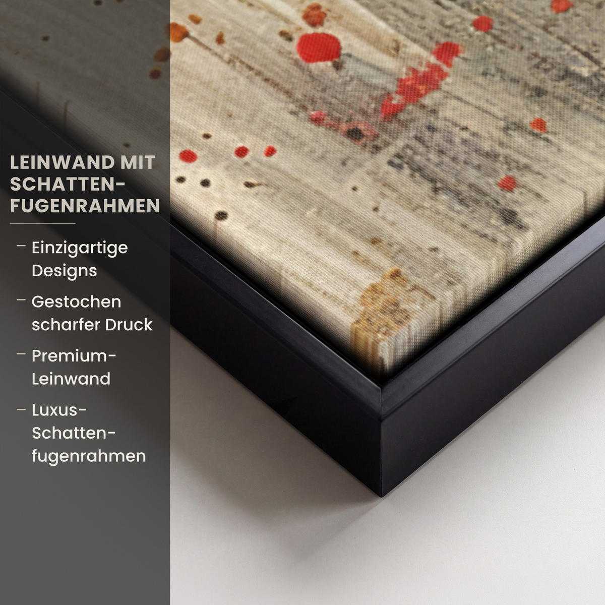 LEINWAND Bilder mit Rahmen - Abstrakt - Kunst - Gold - Modern - 90x90 - Multicolor, Textil (90/90cm) - MuchoWow