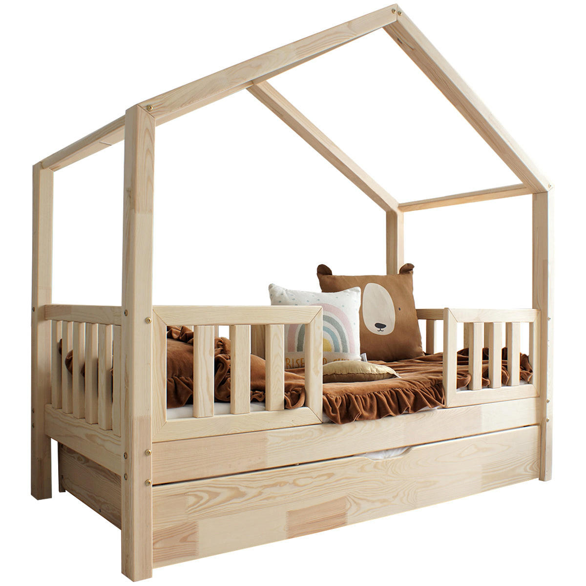 HAUSBETT 90/190 Roxane Naturholz - Braun, Holz (90/190cm) - Petits-meubles