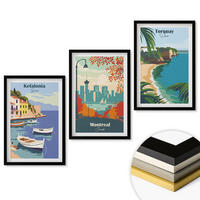 WANDBILDER 3er-Set - 40x60 cm Schwarzer Rahmen - Stadtansichten aus Griechenland, Kanada und Australien - Schwarz, Kunststoff (40/60cm) - ArtPrintCave