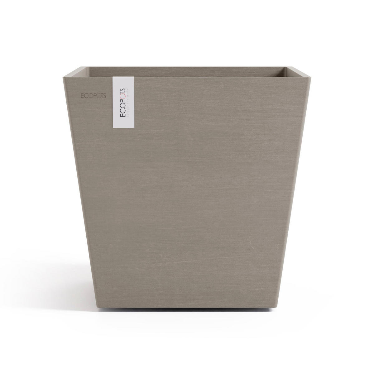 BLUMENTOPF mit Wasserreservoir Rotterdam 35/35/34,4 cm Taupe - Taupe, Kunststoff (35/34.4cm) - Ecopots
