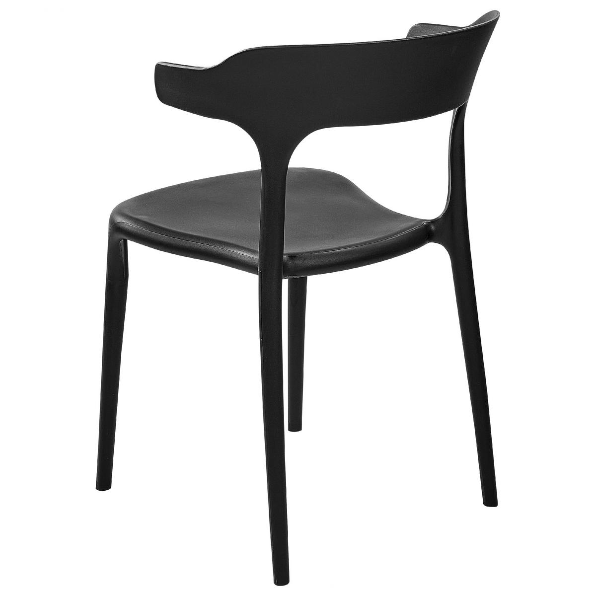 GARTENSTÜHLE 8er-Set Kunststoff schwarz Gubbio - Schwarz, Kunststoff (50/76/49cm) - Beliani