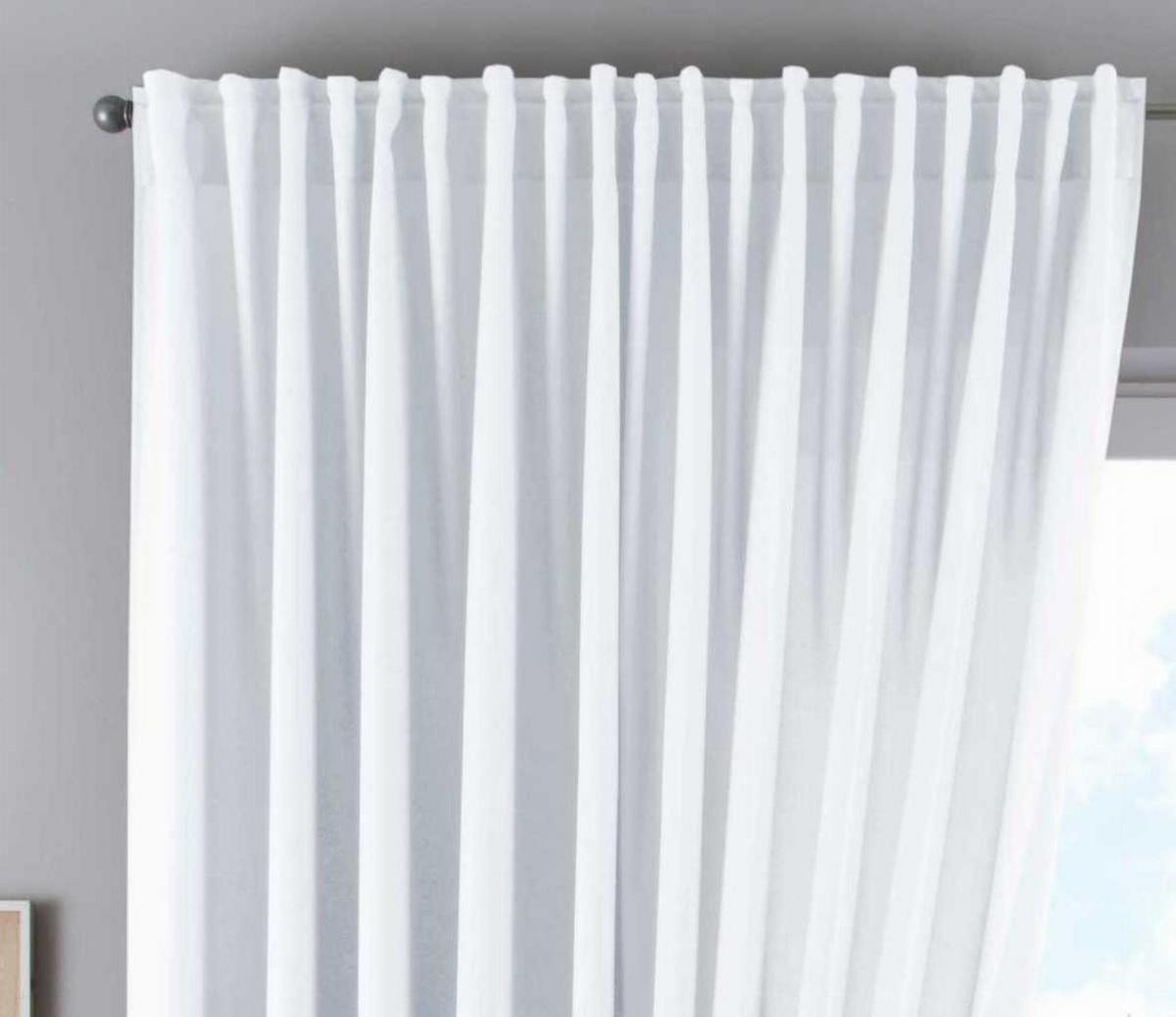 SCHLAUFENGARDINE »Palermo« HxB 250x300 cm Weiß - Weiß, Textil (300/250cm) - Gardinenbox