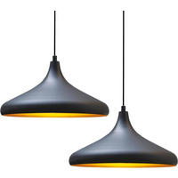 PENDELLEUCHTE Champion x2 35/20 - Schwarz, Metall (20/35/20cm) - Bamyum