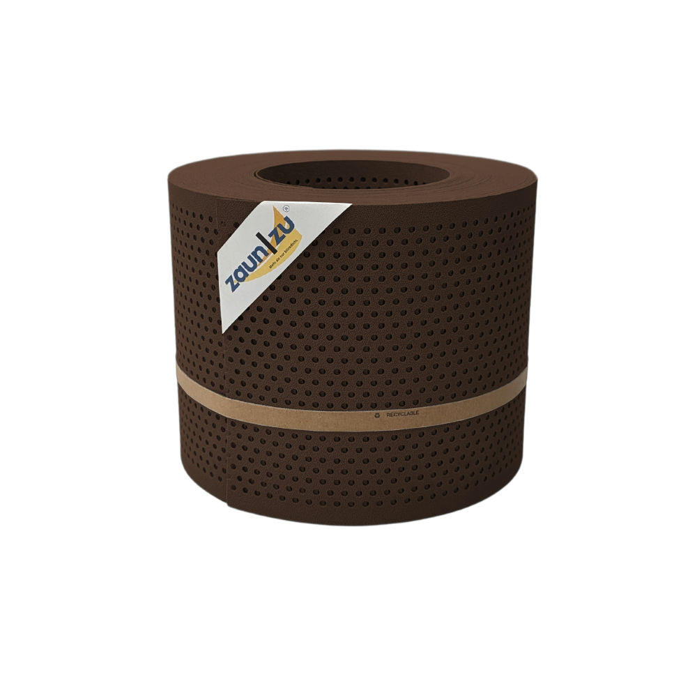 SICHTSCHUTZSTREIFEN PP Premium Gelocht 20 Prozent Streifen Braun 26m - Braun, Kunststoff (2600/19cm) - ZAUN|ZU