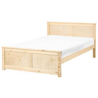 BETT mit Lattenrost 120/200 cm Kiefernholz Hellbraun Dauphin - Hellbraun, Holz (120/200cm) - Beliani