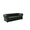 SOFA CHESTERFIELD Elegant Klassisch Schick Stoff Whisper Velours Grün - Grün, Holz/Textil (202/77/90cm) - Kaiser Möbel