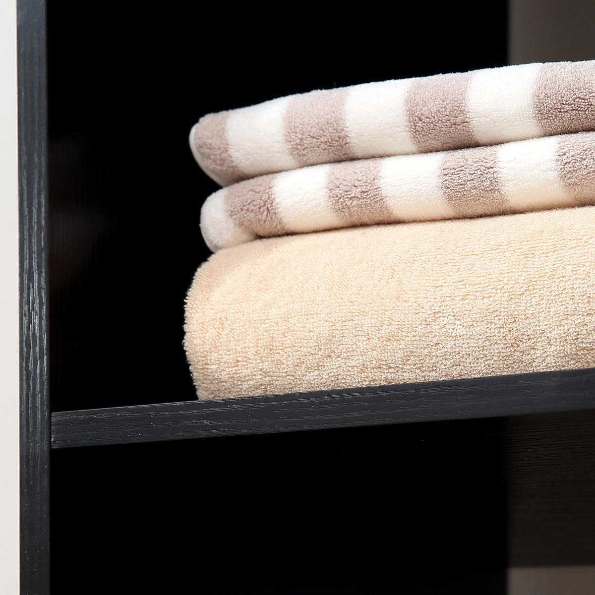 KLEIDERSTÄNDER DE-17160 3 offene Regale & Kleiderstange Schwarz - Schwarz, Holzwerkstoff (80/128/40cm) - ComfortXL
