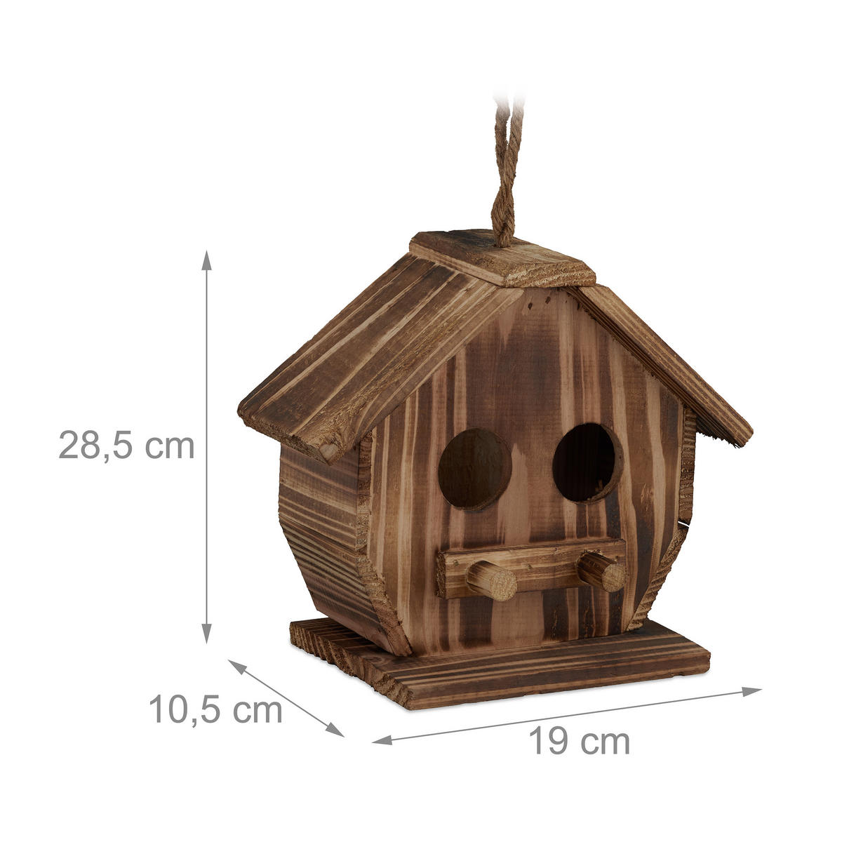 DEKO-VOGELHAUS - Braun, Holz (19/28.5/10.5cm) - Relaxdays