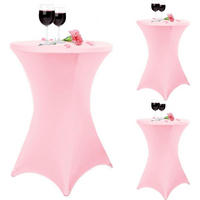STEHTISCH Husse 3er-Set Rosa Ø 80-85 cm - Rosa, Textil (80/110cm)