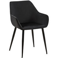 ARMLEHNENSTUHL Samt Schwarz - Schwarz, Textil/Metall (52/82/63cm) - CLP
