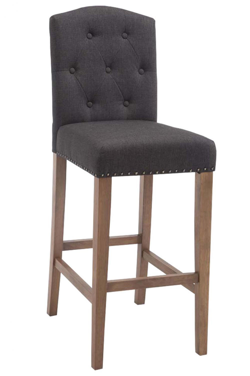 BARHOCKER Stoff dunkelgrau - Dunkelgrau/Naturfarben, Holz/Textil (42/113/57cm) - CLP