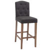 BARHOCKER Stoff dunkelgrau - Dunkelgrau/Naturfarben, Holz/Textil (42/113/57cm) - CLP