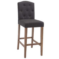 BARHOCKER Stoff dunkelgrau - Dunkelgrau/Naturfarben, Holz/Textil (42/113/57cm) - CLP