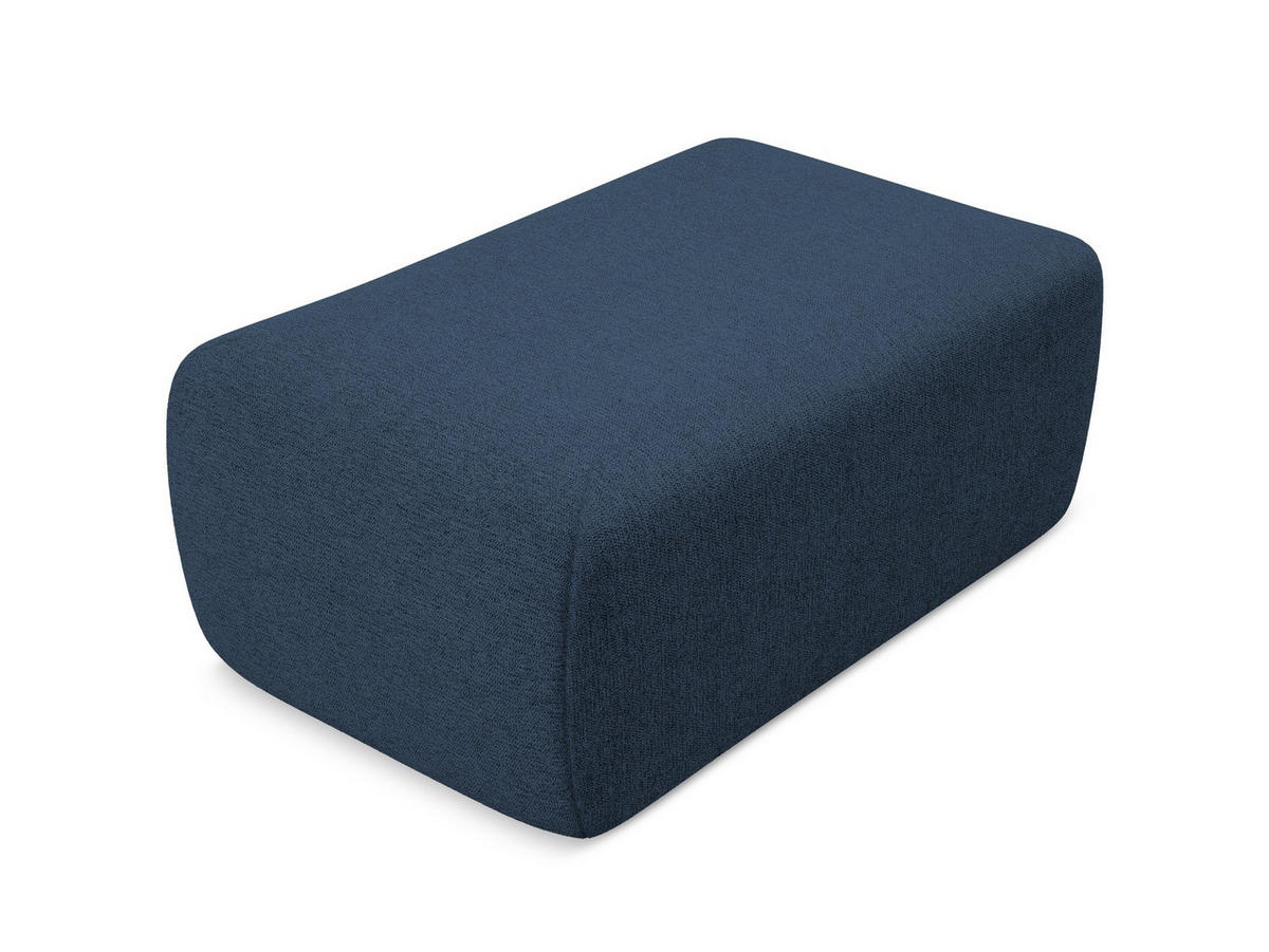 POUF Chenille Stoff Blau - Blau/Schwarz, Kunststoff/Textil (102/40/62cm) - Makamii