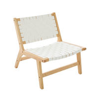 RELAXSESSEL mit Holzgestell, Kunstleder Flechtwerk, Breite Sitzfläche, Weiß - Eichefarben/Weiß, Holz (66/72/71cm) - LVHOM