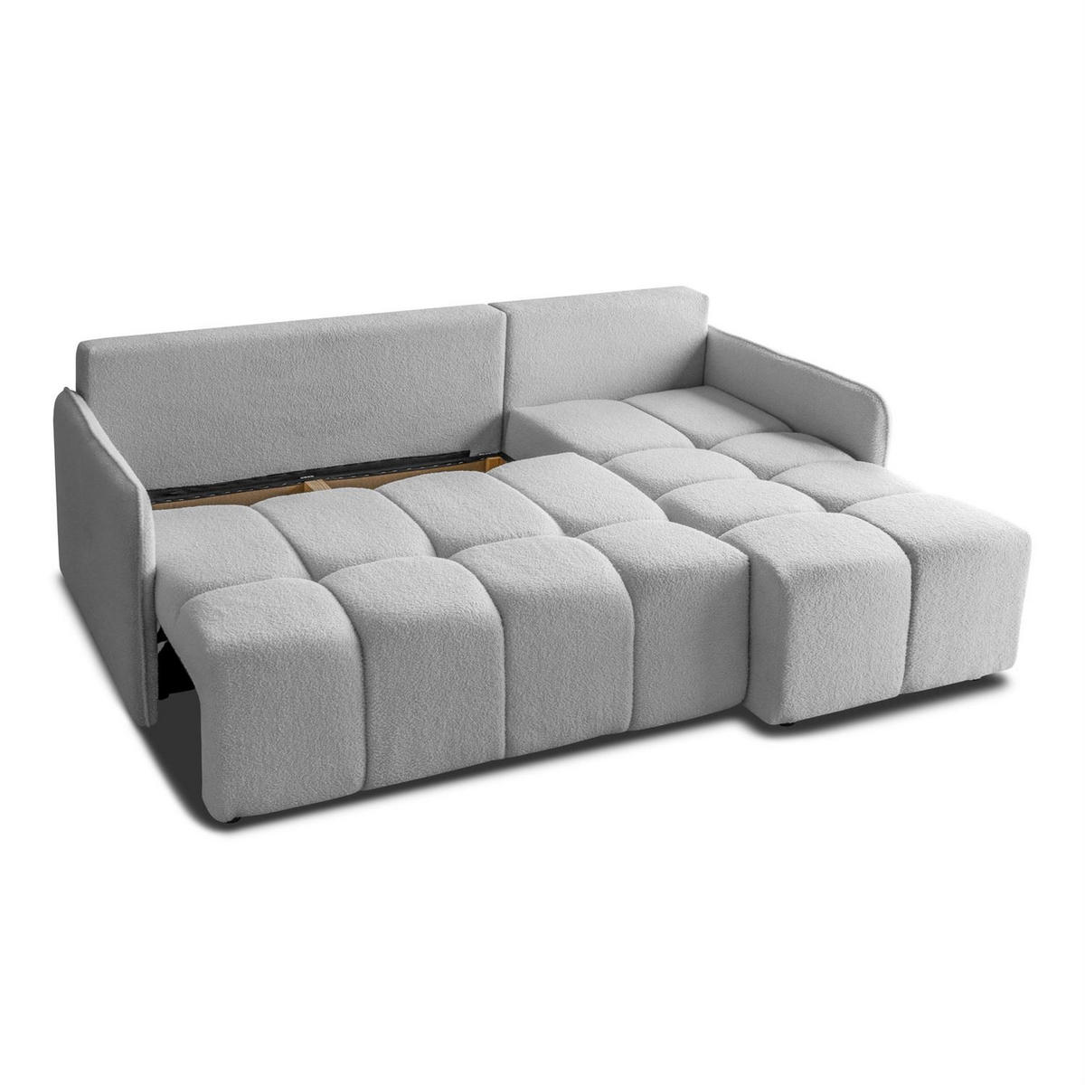 ECKSOFA GAMMA mit Schlaffunktion Quelle 83 - Grau, Textil (217/145cm) - Lookway