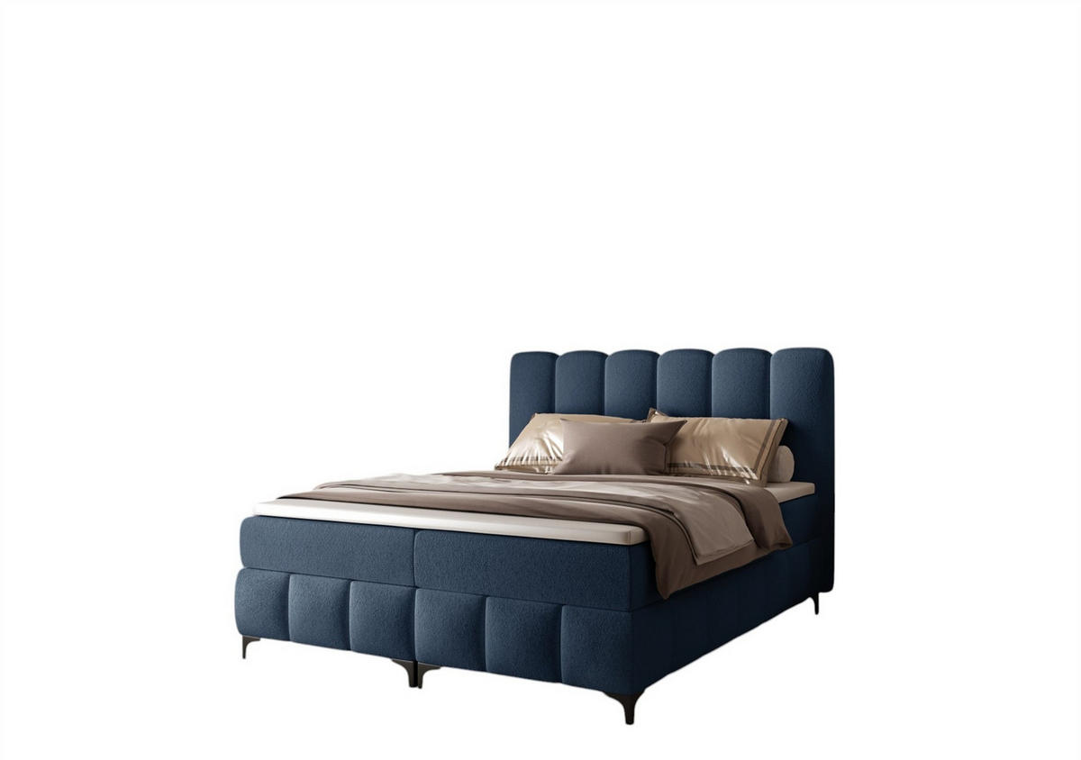 BOXBETT Isabel - Blau, Holzwerkstoff/Textil (120/200cm) - Fun Möbel