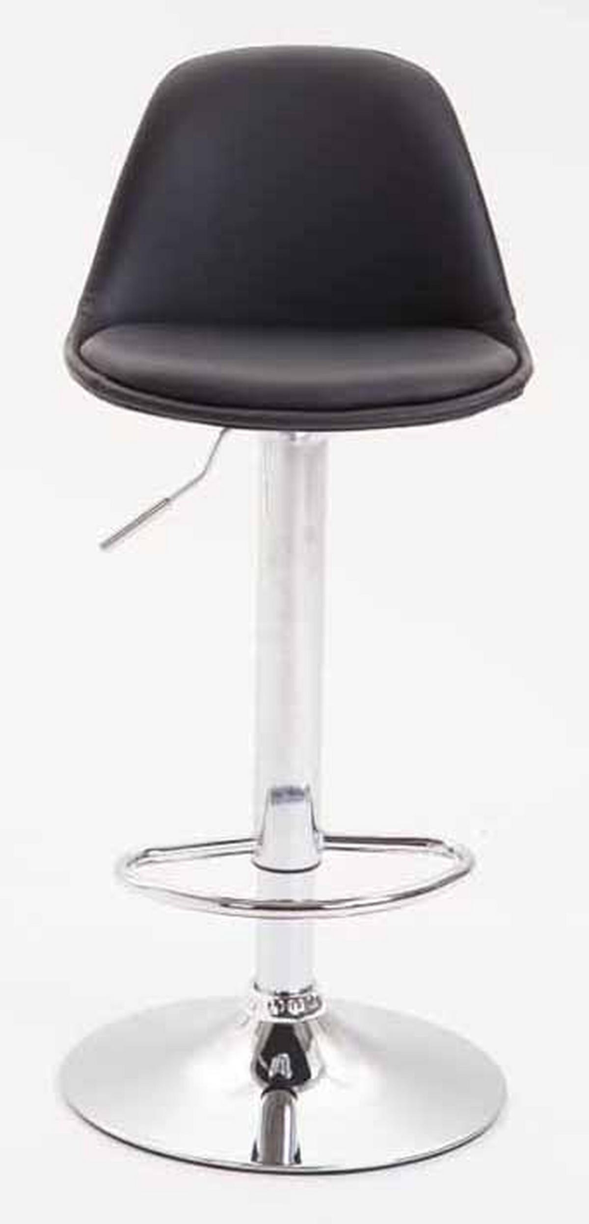 BARHOCKER Kilian, 2er Set, Gestell Metall in Chromoptik, Vollgepolstert, Kunstleder Schwarz - Chromfarben/Schwarz, Kunststoff/Textil (39/100/43cm) - TPFLiving