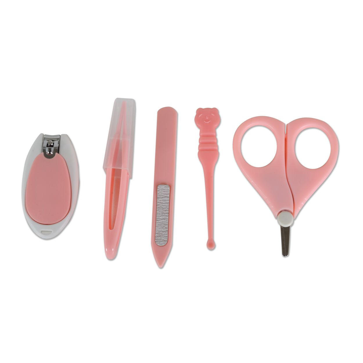 NAGELPFLEGESET Apfel rosa Nagelschere, Nagelknipser, Nagelfeile, Pinzetten, Reiseetui, ab Geburt - Rosa, Metall (10/4cm) - Cangaroo