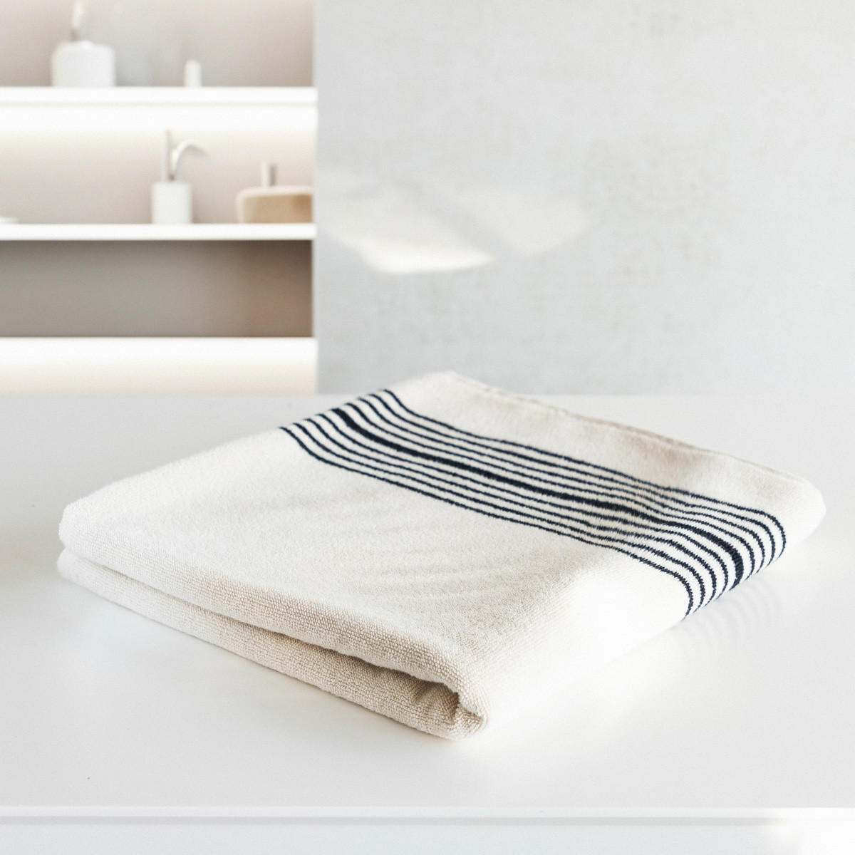 BADETUCH Rander weiß 50/90 cm - Weiß, Textil (50/90cm) - Homla