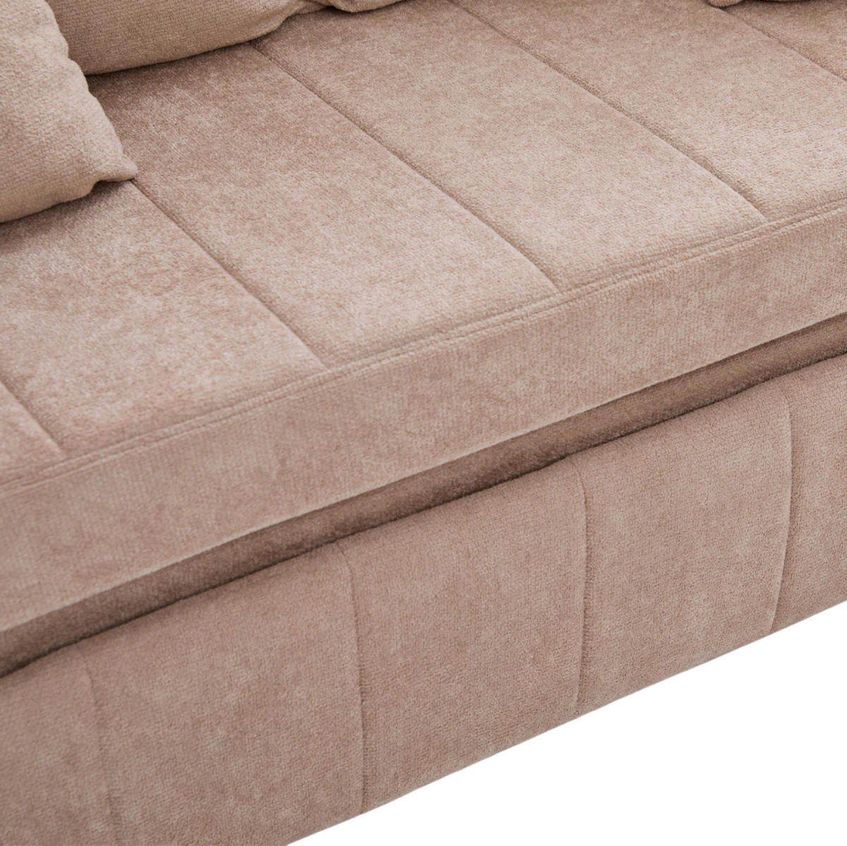 SCHLAFSOFA ausziehbar ca. 139 x 83 x 58 cm Chenille Khaki - Braun, Holzwerkstoff (139/83/73cm) - Meubliv