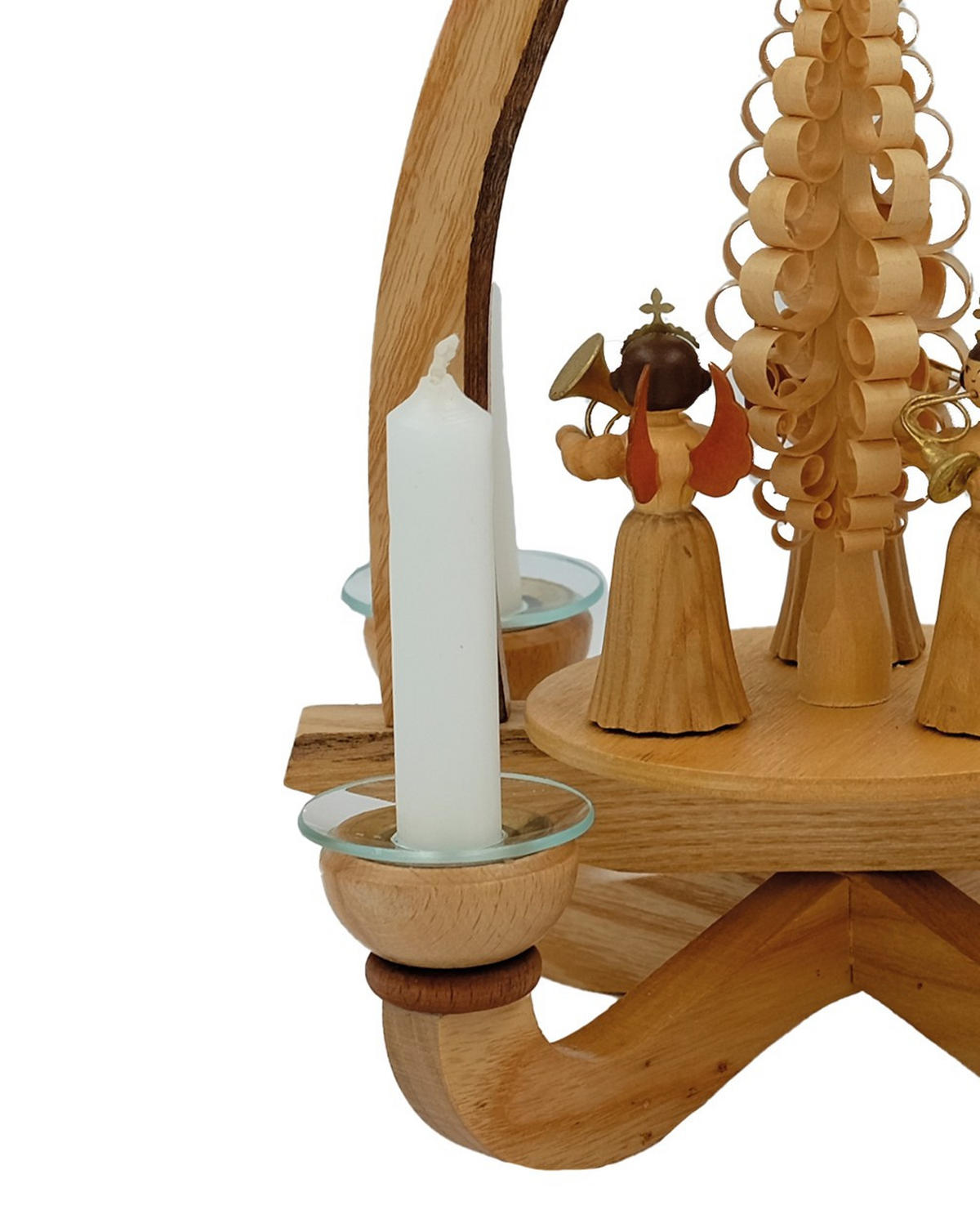 GLAS-KERZENMANSCHETTE (Bobeches) (Außen 40 mm, Innen 15 mm) für Pyramidenkerzen - Transparent, Paraffin (4/0.2/4cm) - Holfeuer Crystal Design